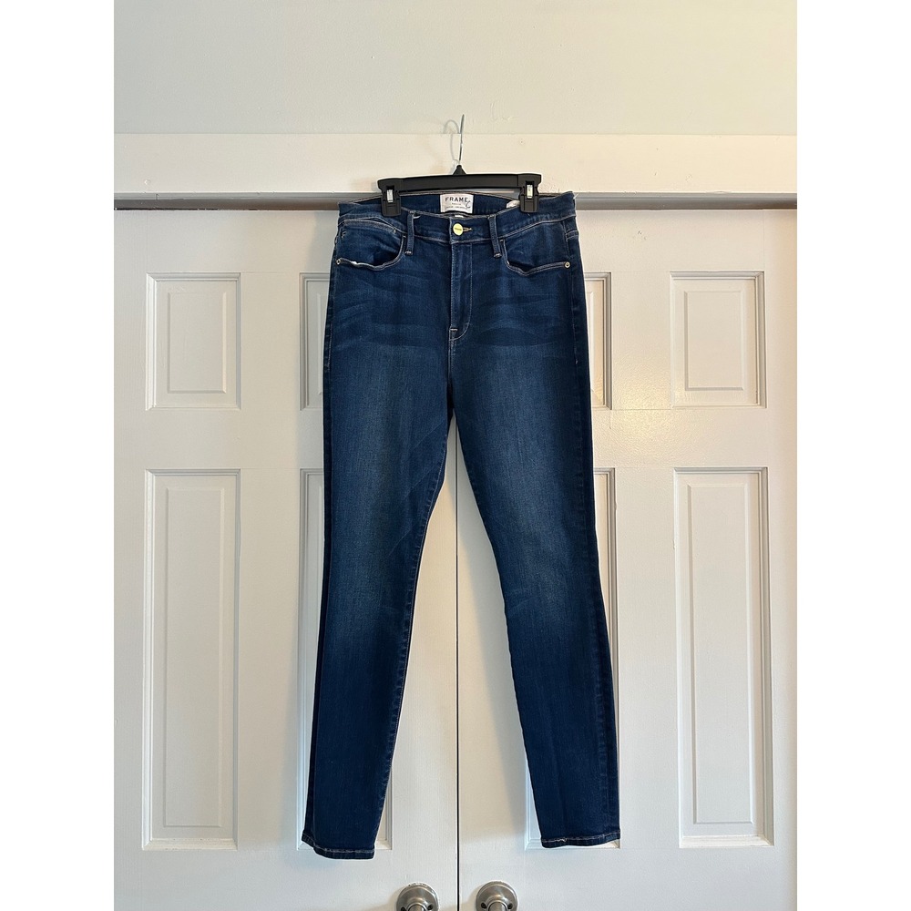 Frame Denim Le‎ High Skinny Jeans Columbia Road Dark Blue High Rise Size 31